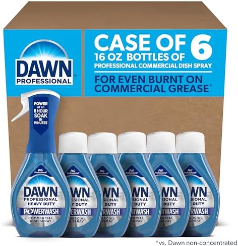 Dawn Professional Heavy Duty Powerwash, Commercial Dish Spray, 16 Fl oz, 6 Pack, 1 Starter Kit + 5 Refills