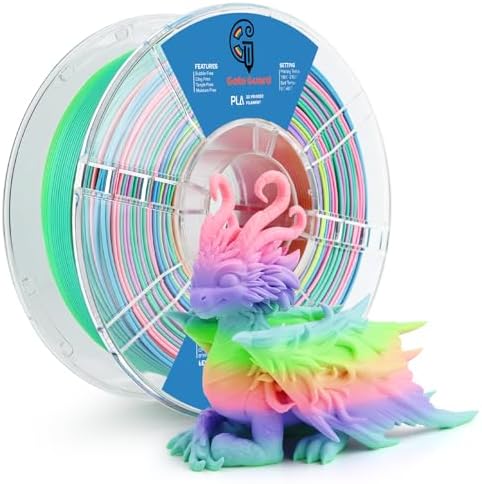 Goto Guard Matte Rainbow PLA Filament,Matte PLA Multicolor Filament Color Changing with Green Blue Purple Pink Gold PLA, 3D Printing Filament 1.75mm 3D Filament 1kg