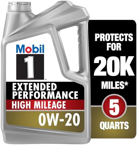 Mobil 1-123837 Extended Performance High Mileage 0W-20; 5QT, Gray