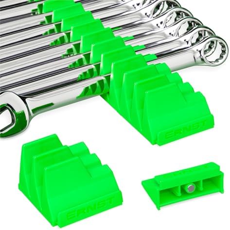 Ernst Manufacturing Wrench Pro - Modular Wrench Organizer for 40 Tools with Magnetic Base (Green) - Made in The USA