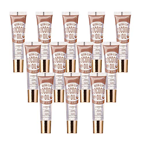 KISS Broadway Clear Lip Gloss 0.47oz/14ml 12Pcs (Coconut Oil)