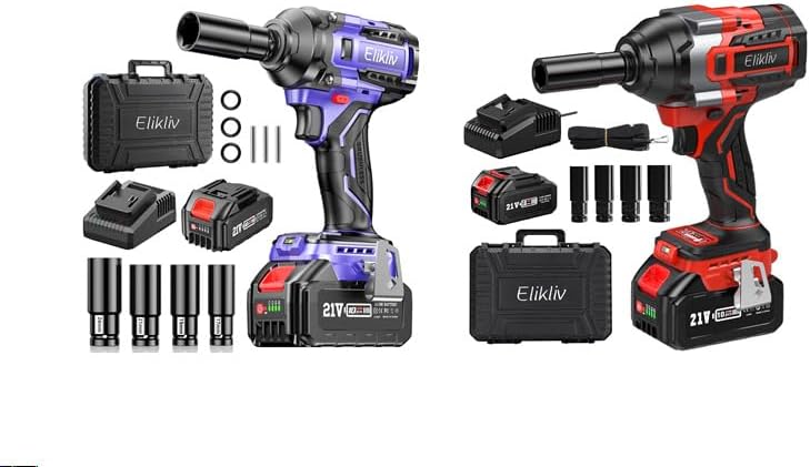 Elikliv 650NM Cordless Impact Wrench 1/2 inch & 1000NM Impact Wrench