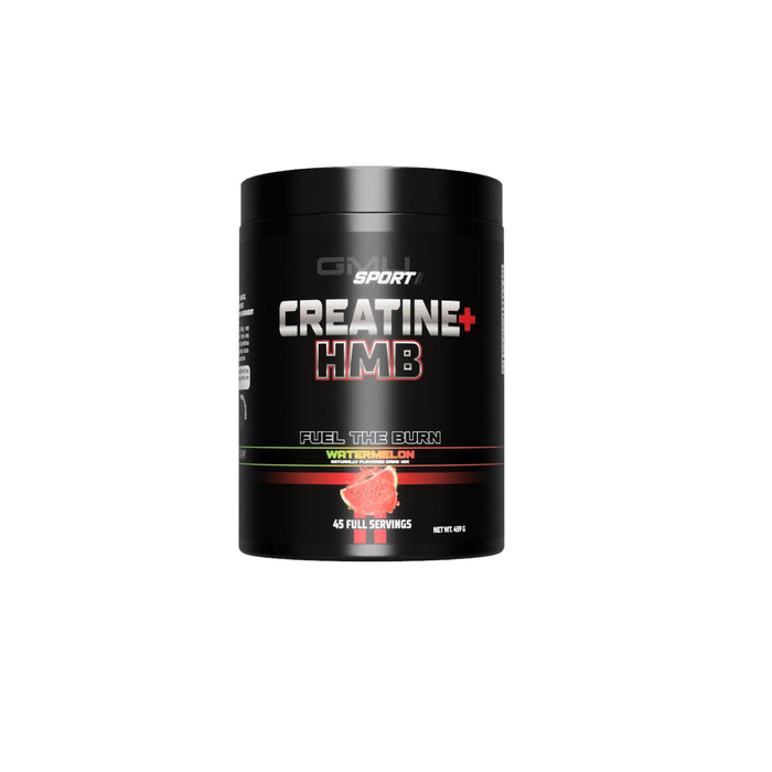 GMU SPORT Watermelon Creatine + HMB Powder - 5G Creatne, 3G HMB, 45 Servings (10.2g per). Build Lean Muscle with Creatine 2.0!