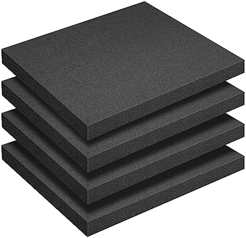 4 Pcs Polyurethane Foam Sheet- 16 x 12 x 1.5 Inch Cuttable Foam Inserts for Cases- Packing Foam Pads for Toolbox Camera Storage and Crafts