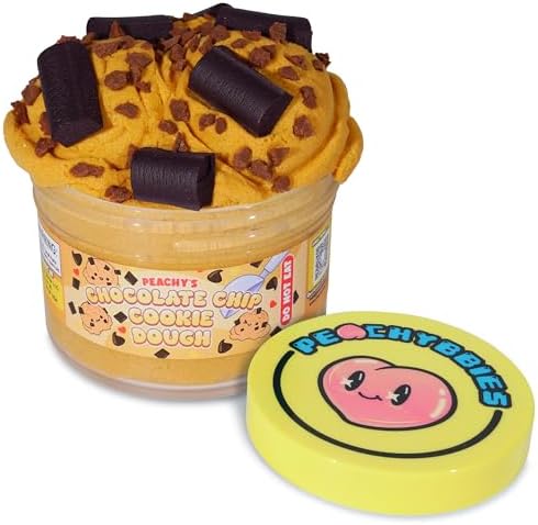 Peachybbies Slime Chocolate Chip Cookie Dough Cloud Slime, Made in USA Premium Slime, 100% Authentic Peachybbies, 7 oz., Scented Slime for Kids, Birthday Gift, ASMR, Fidget Toys
