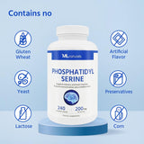 ML Naturals Phosphatidyl Serine 200 mg 240 Vegetable Capsules, 99% Purity Phosphatidyl Serine. Supports Memory & Brain Function