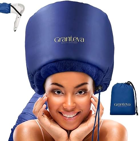 Hair Dryer Bonnet w/A Headband Integrated That Reduces Heat Around Ears & Neck - Blow Dryer Attachment for Hair Dryer, Speeds Up Drying Time