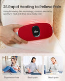 iDOO Wearable Heating Pad, FSA HSA Eligible, Period Cramps Pain Relief Heating Pad with 3 Heat Levels and 3 Massage Modes, Wireless Heat Pad Cordles, Mothers Day Gifts for Mom (Red)