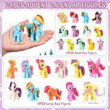 Advent Calendar 2024 Horse Figures - 24 Playset Countdown Days to Christmas Holiday, Xmas Decoration Surprise Gift for Boys Kids Girls Teens Fun Play Party Favor Classroom Prizes