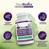 YourBiotics Prebiotics and Probiotics for Men & Women - Digestive Enzymes with Probiotics and Prebiotics Acid Resistant - Women & Mens Probiotics for Gut Health Immune Support & Digestion - 60 Count