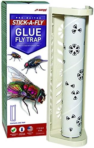 JT Eaton 444 Pest Catcher Fly Trap, Non-Toxic Indoor and Outdoor Fly Traps, White, Pack of 12