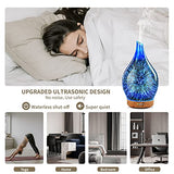 Porseme Oil Diffuser 3D Glass Aromatherapy Ultrasonic Humidifier, Air Refresh Auto Shut-Off, Timer Setting, BPA Free for Home Hotel Yoga Leisure SPA Gift 100ml Last 4H