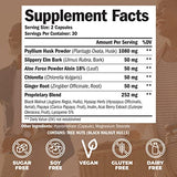 Psyllium Husk Powder Capsules. Fiber Supplement for Digestive, Colon & Gut Health - Dietary Fiber Pills Help Keep You Regular. Antioxidant & Energy Support for Men & Women. Vegan, Non-GMO. 60 Capsules
