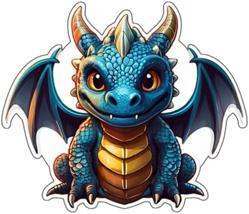 3 PC 3'' Flying Dragon Stickers - Wild Animal Stickers - Cute Animal Artwork Stickers for Cars, laptops, Water Bottles, Skateboards, for Friends and Your Baby- Waterproof