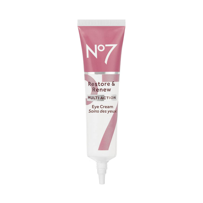 No7 Restore & Renew Multi Action Eye Cream - Skin Renewing Under Eye Cream for Puffiness and Dark Circles - Eye Moisturizing Brightening Cream for Anti Wrinkles + Skin Firming (15ml)