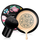 nvyue Mushroom Head Air Cushion CC Cream Natural Mushroom Head Foundation,Moisturizing BB Cream Makeup Long Lasting Matte Concealer Even Skin Tone Makeup Base Prime(Natural)