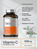 Horbäach Vitamin C 500mg | with Bioflavonoids | 500 Coated Caplets | with Rose HIPS | Vegetarian | Non-GMO, Gluten Free
