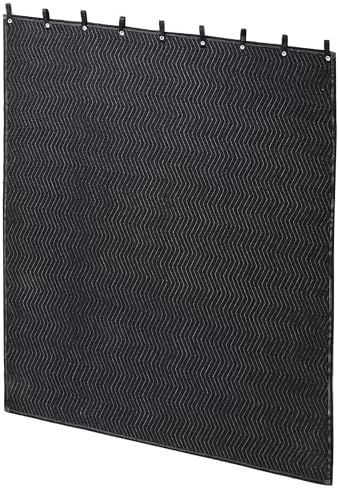 MABOZOO Studio Sound Blanket, Large Soundproof Blanket with Grommets, Heavy Duty Sound Dampening Noise Reducing Divider for Workshop, Basement, Laundry, Acoustic (Black, 96x80'')