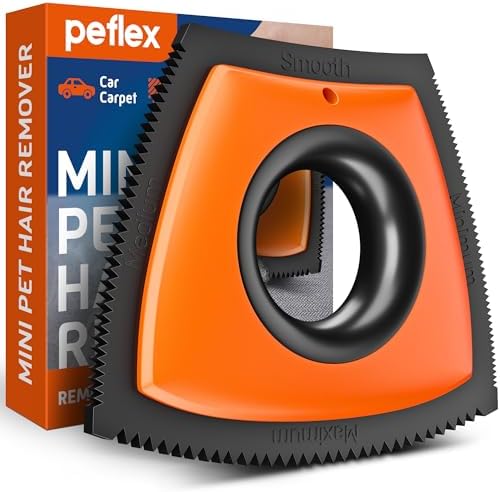 New 2025 Pet Hair Removal Tool - Dog and Cat Hair Remover for Clothes Couch Carpet and Car Detailing Auto Interior-Lint and Fur Cleaning Supplies for Furniture-Ergonomic and Anti-Slip Handle L Orange