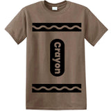 Crayon Tshirt Halloween Costume for Men Women Adult Size | Funny Cool Group Shirt idea | Graphic tee (3X_l, Brown)