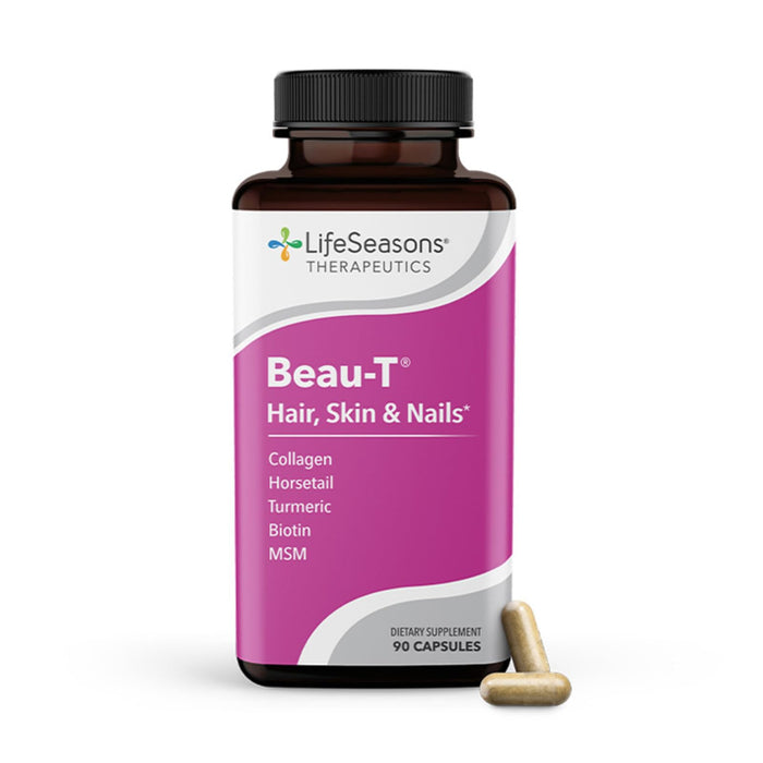 Beau-T - Hair, Nail & Skincare Supplement - Biotin Collagen Horsetail MSM & Turmeric - Promotes Healthy Hair and Nail Growth - Supports Clear Skin & Fights Acne - Nail Strengthener - 90 Capsules