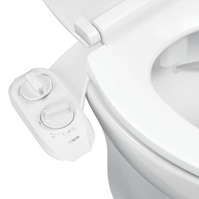 LUXE Bidet NEO 185 Plus-Only Patented Bidet Attachment for Toilet Seat,Innovative Hinges to Clean,Slide-in Easy Install,Advanced 360° Self-Clean,Dual Nozzles,Feminine & Rear Wash (White),NeoPlus185sww