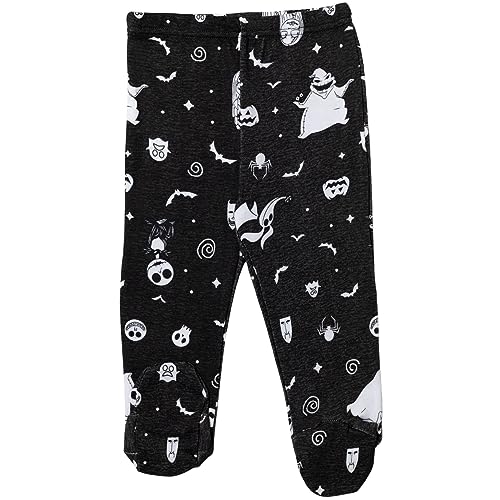 Disney Nightmare Before Christmas Jack Skellington Oogie Boogie Sally Newborn Baby Boys Bodysuit Pants and Hat 3 Piece Outfit Set 0-3 Months