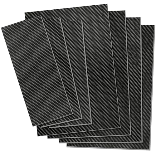 Kalolary Carbon Fiber Sheet 200 X 300 X 5 MM, 3K Real Carbon Fiber Board Plate Carbon Plate Twill Weave Panel Sheets Available in 0.5mm-5mm 100% 3K Glossy Surface Laminate Carbon Fiber Sheet
