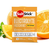 SaltStick Electrolyte FastChews - 120 Orange Chewable Electrolyte Tablets - Electrolyte Chews, Salt Tablets - 12 Packets, 10 Tablets Each