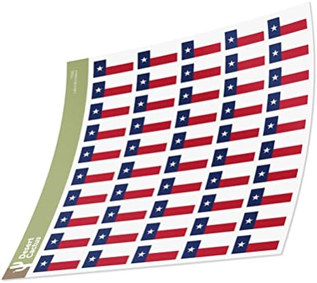 Desert Cactus Texas State Flag Sticker TX Decal 1 Inch Rectangle Sheets 50 Total Pieces Kids Logo Scrapbook Sheet Car Vinyl Window Bumper Laptop Texan R