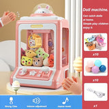 Mini Claw Machine for Kids, USB Claw Machine Arcade Game with Sound, Mini Plush Toys and Music, Christmas Party Birthday Toys Gifts for Kids, Girls, Boys (Pink Rabbit)