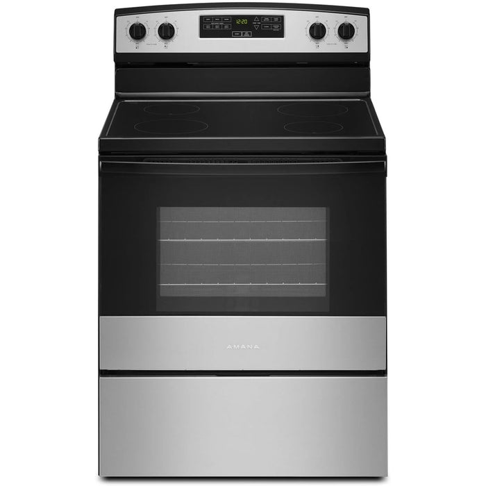 AMANA 30 in. 4 Burner Element Freestanding Electric Range in Stainless Steel