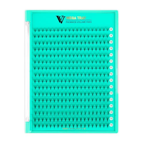 VAVALASH 320 Fans Premade Fans Eyelash Extensions 8D 10D 12D 14D 16D 20D 0.03 0.05 0.07 Thickness C/D Curl Middle Stem Heat Bonded Premade Fans Volume Lash Extensions (320 Fans-10D-0.05-C-13mm)