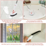 Wlich 3 in 1 Tub Tile Scrubber Brush,52 Inch Long Handle Shower Scrubbing with Locked Head, Shower Cleaning Brush for Bathroom Kitchen Toilet Wall Sink