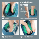 JIALEYA Lu-lala Shower Foot Scrubber - Portable Manual Foot Massager Cleaner Care for Soothe Feet Neuropathy Achy, Improve Foot Circulation - Wet and Dry use (Blue-Green)
