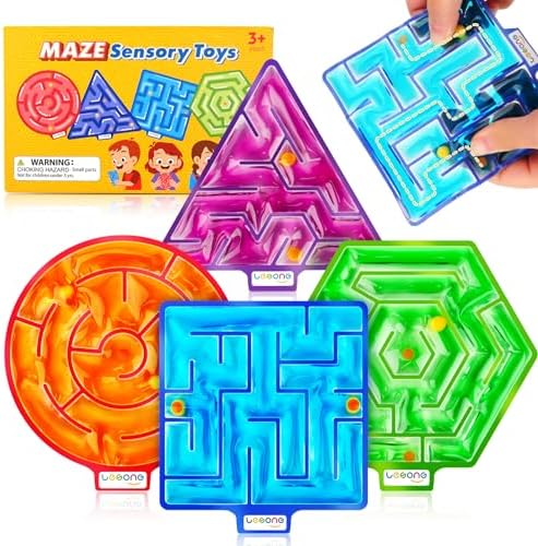 Squishy Toys Sensory Fidget Toys for Kids: 4 Pack Maze Sensory Toys for Autism - Sensory Fidget Toys with Filled Goo for Calming Down Classroom