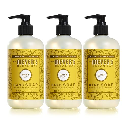 MRS. MEYER'S CLEAN DAY Liquid Hand Soap, Daisy Scent, 12.5 Ounce Bottle (Pack of 3)