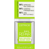 Catrice Nail Repair Nail Building Base Coat, Transparent, Nourishing, with Oils, Repairing, Hardening, Translucent, No Acetone, Vegan, Microplastic Particles Free (10.5 ml)