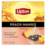 Lipton Black Tea Peach Mango, Pyramid Tea Bags, Flavored Teabags for a Refreshing Cup of Tea, 80 Total Tea Bags (20ct - Pack of 4)