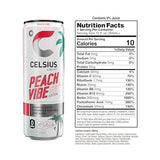 CELSIUS Sparkling Peach Vibe, Functional Essential Energy Drink 12 Fl Oz (Pack of 12)