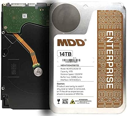 MDD (MDD14TSATA25672E) 14TB 7200 RPM 256MB Cache SATA 6.0Gb/s 3.5" Internal Enterprise Hard Drive - 5 Years Warranty (Renewed)