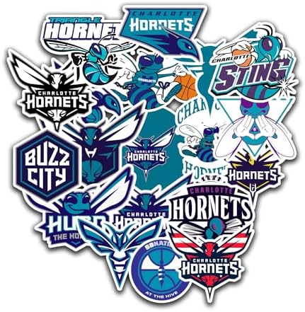25 PCS Charlotte American Hornets Basketball Stickers for Water Bottle, Laptop, Bicycle, Computer, Motorcycle, Travel Case, Car Decal Decoration Sticker