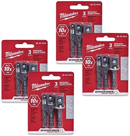 MILWAUKEE ELEC TOOL 48-32-5033 3 Piece 1/4" He x Adapter Set (4)