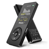 Mp3 Player,RUIZU X02 16GB Ultra Slim Music Player,Long Battery Life Mp3 with FM Radio, Voice Recorder, Video Play, Text Reading, 80 Hours Playback and Expandable Up to 128 GB (Black)