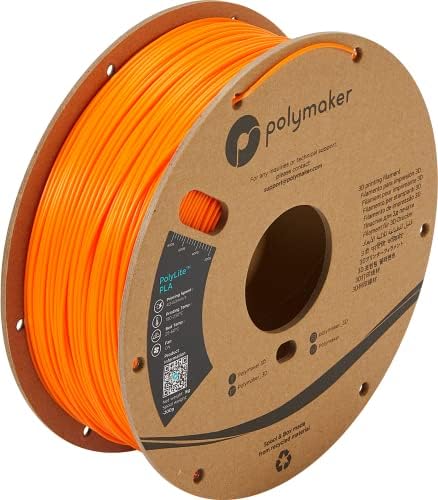 2.85mm(3mm) PLA Filament 2.85mm, 1kg High Rigidity Orange PLA 2.85 - Polymaker PolyLite PLA 3D Printer Filament, Print with 2.85mm Openning 3D Printers Only
