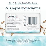 Kirk's Castile Bar Soap Clean Soap for Men, Women & Children | Premium Coconut Oil | Sensitive Skin Formula, Vegan | Fragrance-Free/Unscented | 4 oz. Bars - 18 Pack