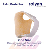 Rolyan Palm Protector for Right Hand, Right Handed Glove for Finger Contracture Prevention, Comfortable Hand Cushion with Soft Sherpa Lining and Palm Pad to Prevent Hand Contractures