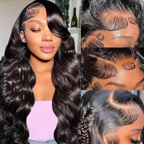 Body Wave Lace Front Wigs Human Hair 180% Density 13x6 HD Lace Frontal Wigs Human Hair for Women Pre Plucked with Baby Hair Natural Hairlin 20 Inch