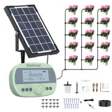 Solar Automatic Drip Irrigation System Kit, 15-Pot Automatic Watering System for Plants, Solar Drip Irrigation System for Garden with LCD Display Water Timer, Easy DIY for Indoor/Outdoor Potted Plants