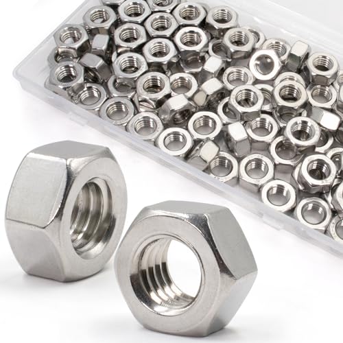ZQZ M8-1.25mm Hex Nuts,90 Pack 304 (A2-70) Stainless Steel Hardware Nuts,Standard Metric Coarse Thread Nuts